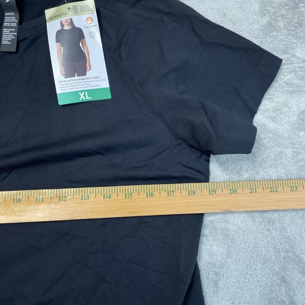 Mondetta Women's XL Fitted Active Seamless T-Shirt Black e0857 - Picture 6 of 8